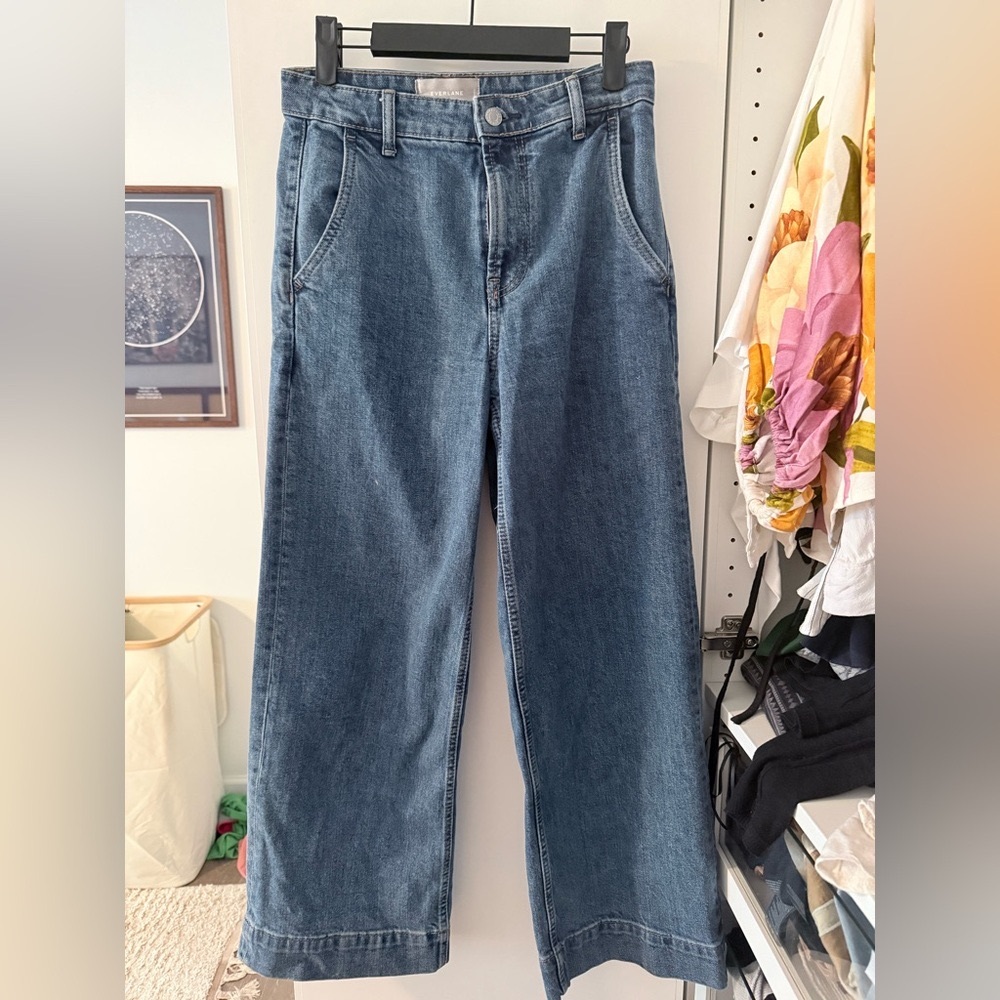 Everlane Blue Flare Wide Leg Jeans 
The Wide-Leg Jean